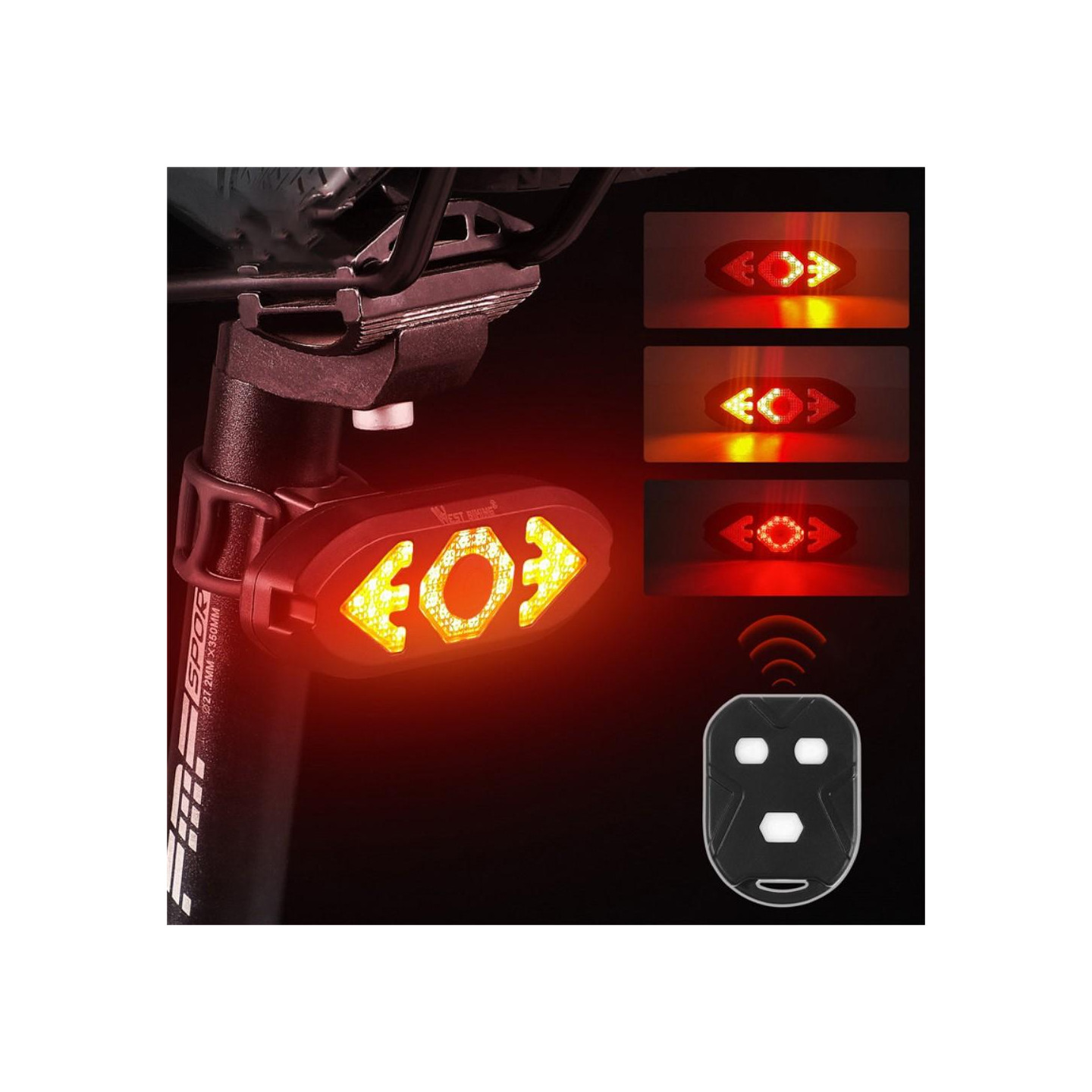 Ladattava pyörän takavalon takavalo Kauko - ohjainsarvi