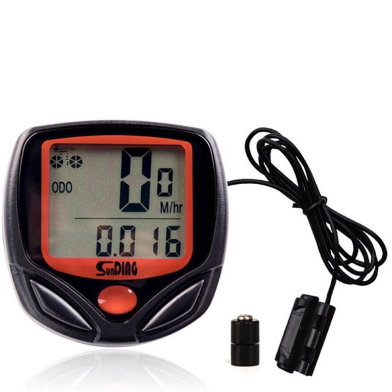 Bicycle Computer Odometer with 14 Functions Waterproof LCD Bike Speedometer