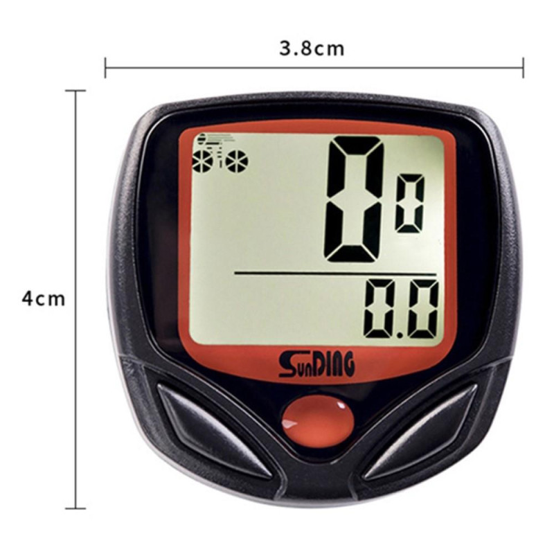 Bicycle Computer Odometer with 14 Functions Waterproof LCD Bike Speedometer
