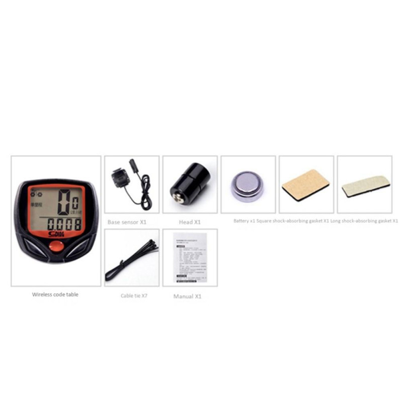 Bicycle Computer Odometer with 14 Functions Waterproof LCD Bike Speedometer