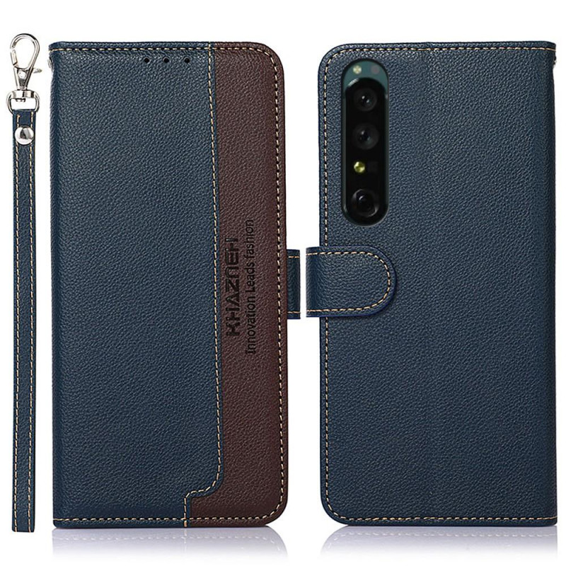 KHAZNEH Phone Cover for Sony Xperia 1 V - Blue/Brown