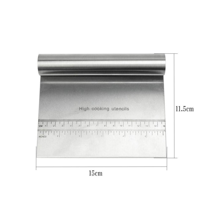 Dough Scraper Stainless Steel Slicer Pastry Pizza Cutter with Measuring Scale