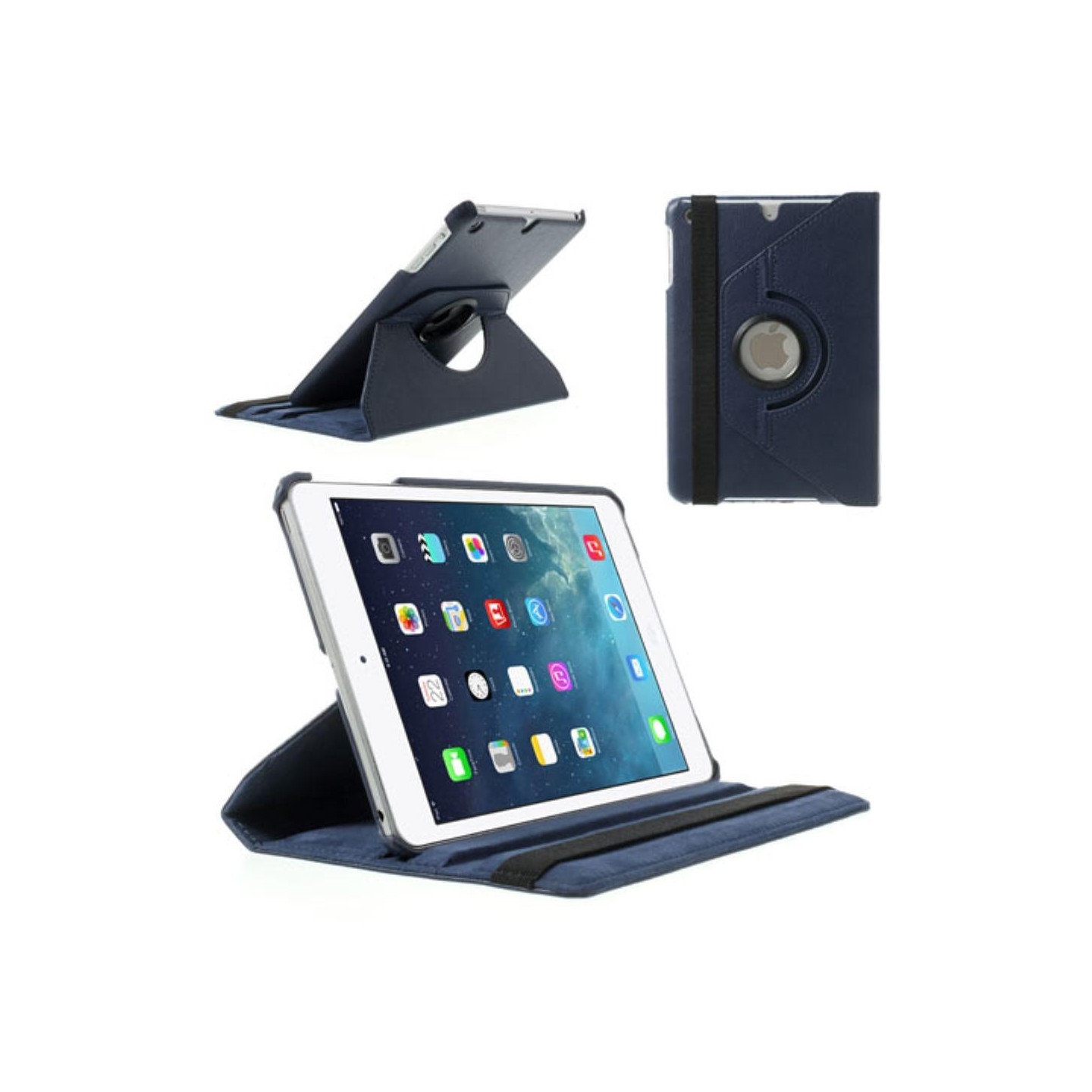 Ipad Mini 1/2/3 360 Rotation Stand Suojakuori Kansi - Darkblue
