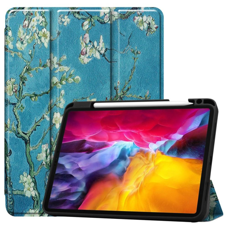 For iPad Pro 11 2021 Tri - fold Stand Tablet Case Cover - Flower