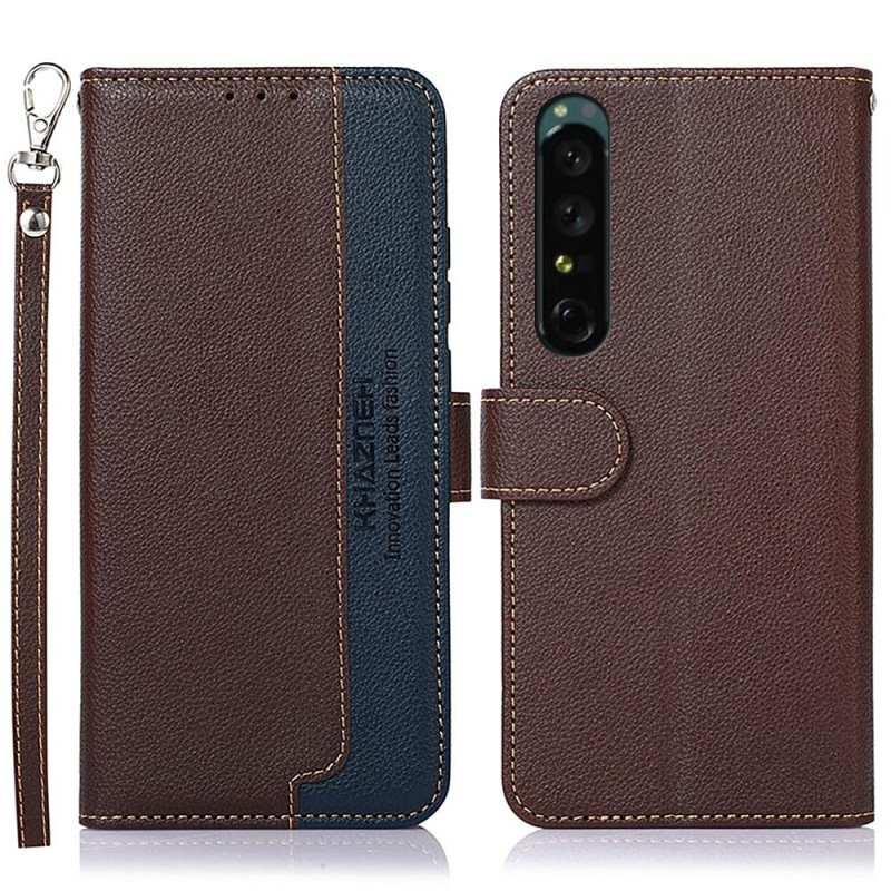 KHAZNEH Phone Cover for Sony Xperia 1 V - Brown/Blue