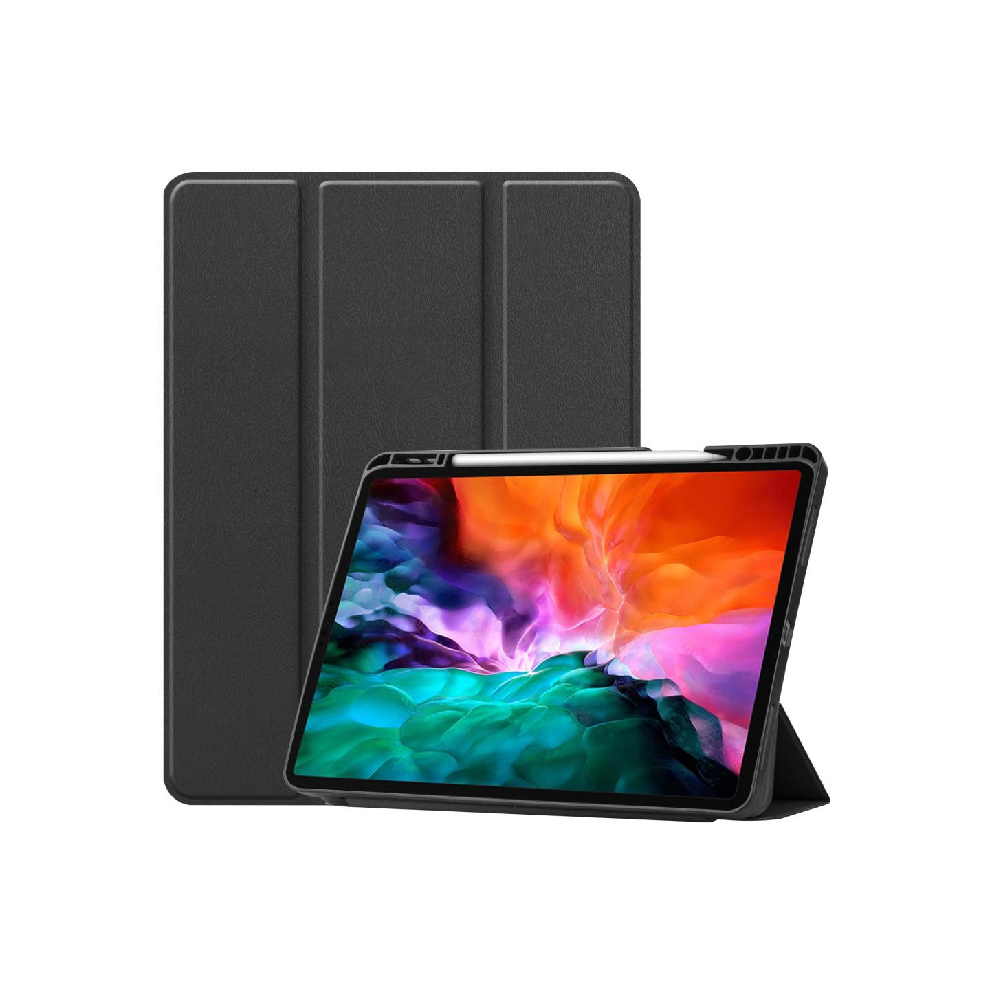 iPad 12.9" Pro 2021 kolminkertainen jalusta tablettikotelo - musta