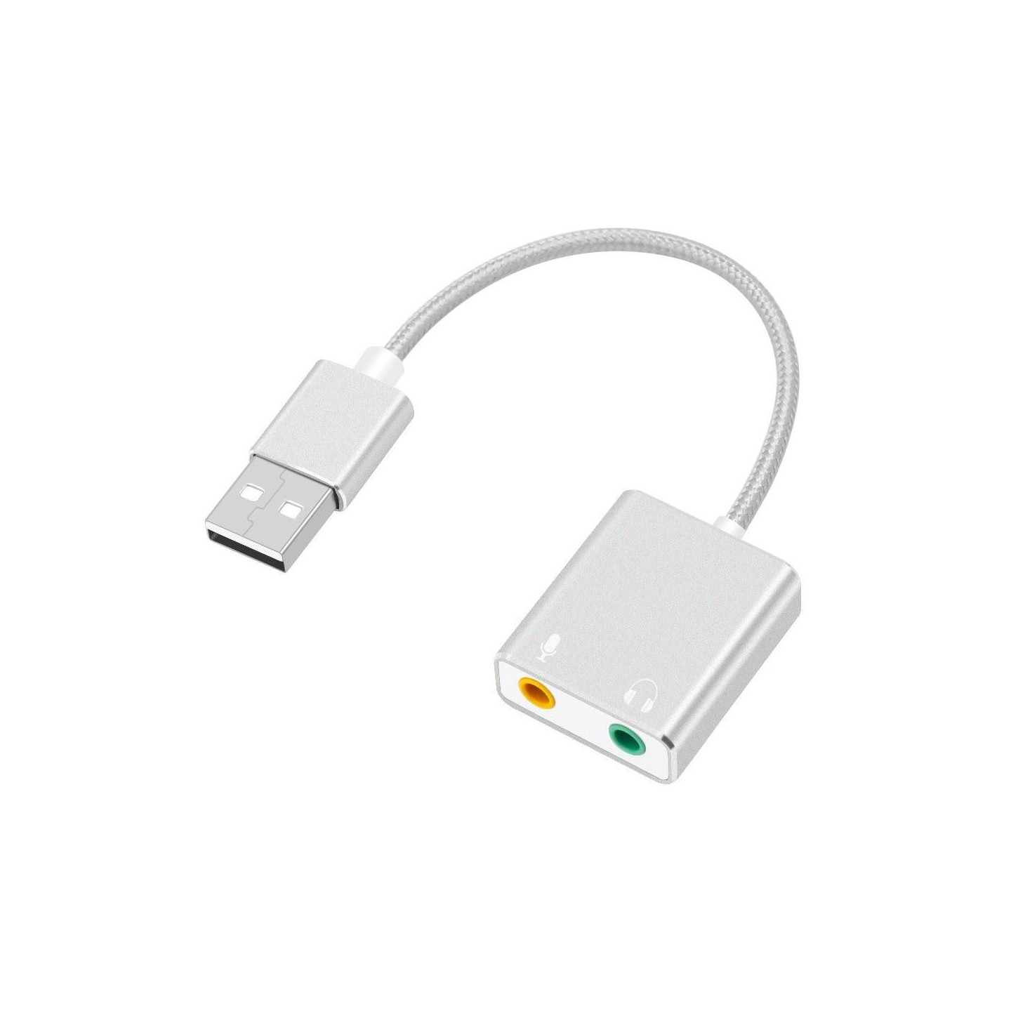 USB - lydadapter Eksternt stereolydkort 3,5 mm hovedtelefon - og mikrofonstik