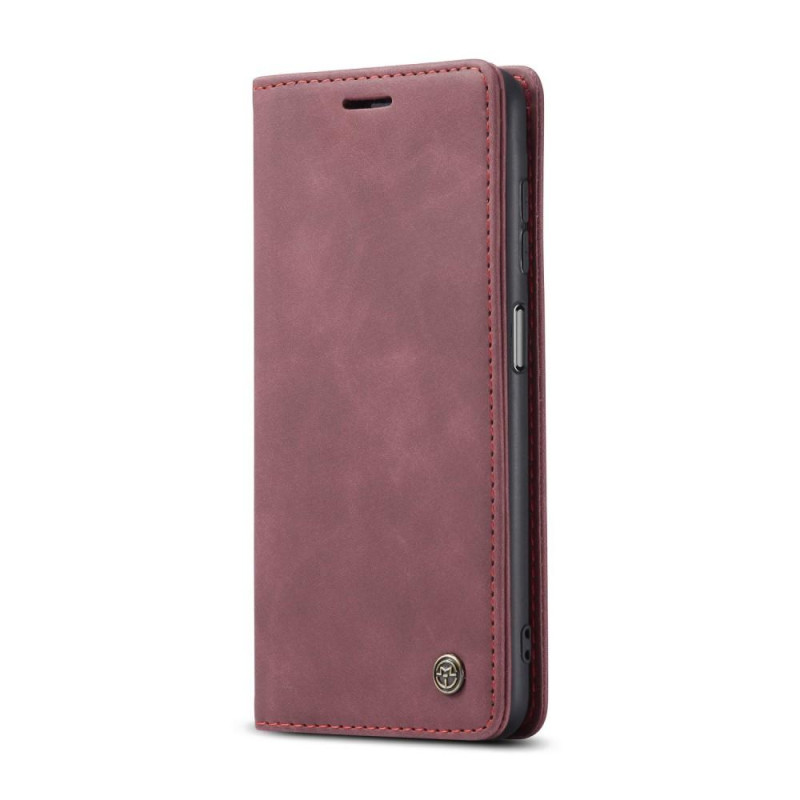 CASEME Retro Wallet Case for Samsung Galaxy A12 - Wine Red