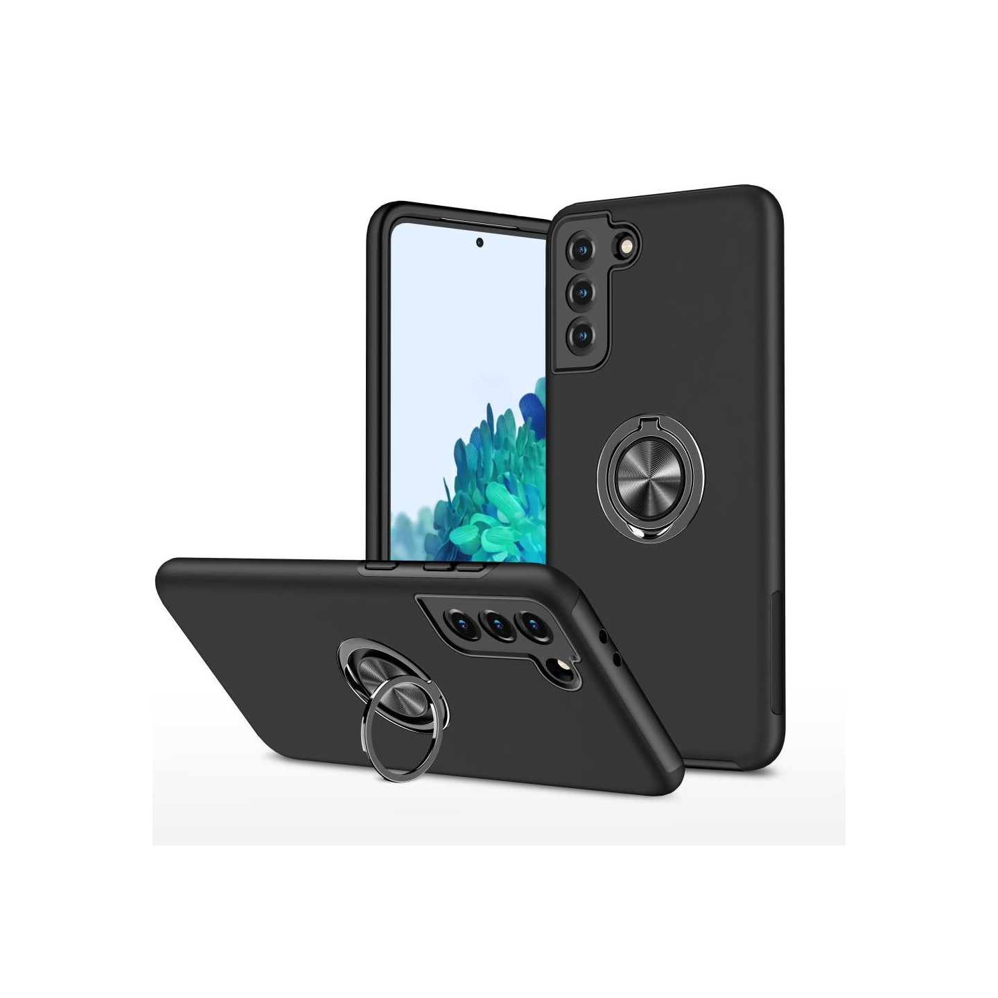 Samsung Galaxy S21 Finger Ring Kickstand Hybrid Case