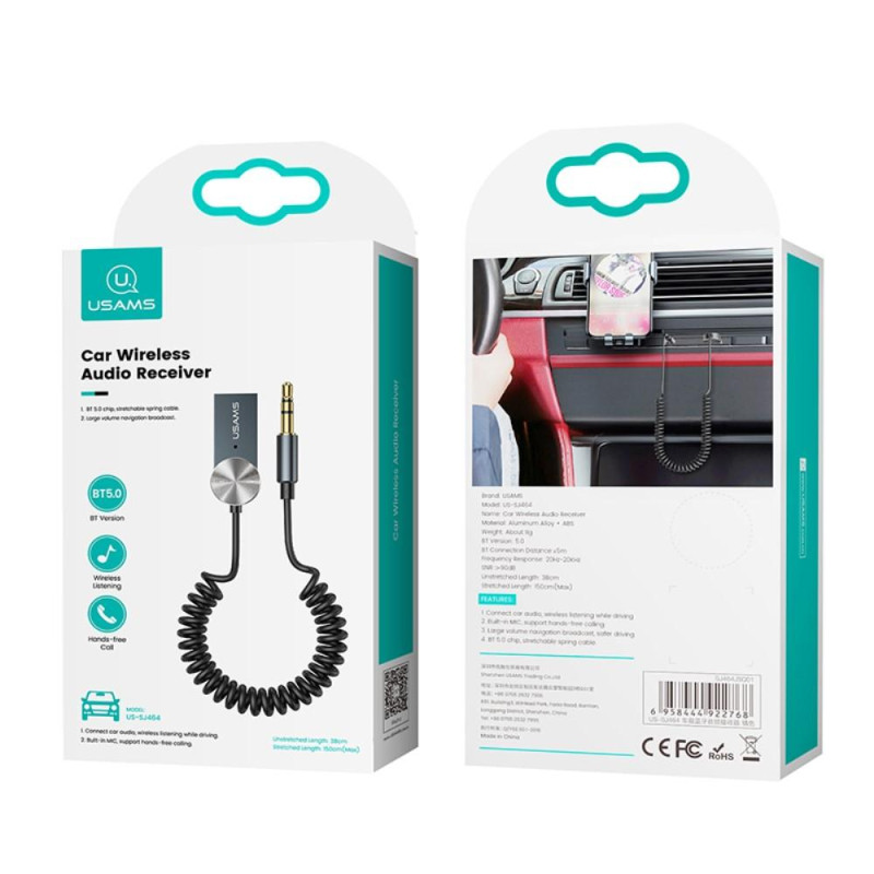 USAMS US - SJ464 Trådløs Bluetooth - adaptermodtager Bil Aux - lyd