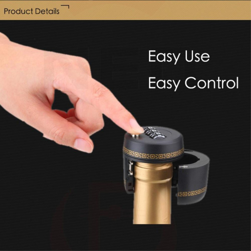 Wine Bottle Stopper Password Code Lock Cap Wine Liquor Whiskey 3 Digit Lock