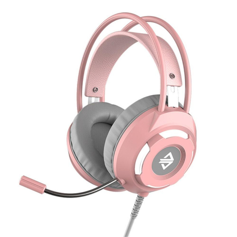 AJAZZ AX120 Gaming Headset Over Ear Hodetelefoner med Mic - Rosa