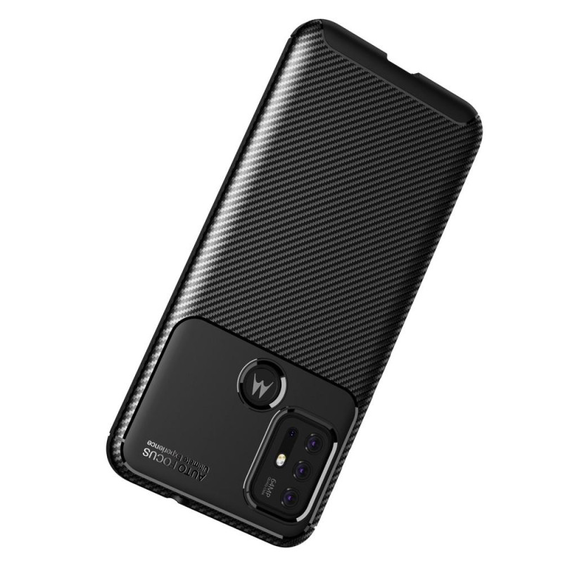 Motorola Moto G30 Karbonfiber Teksturdeksel - Svart