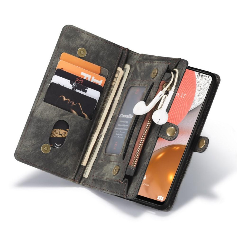 CASEME Samsung Galaxy A72 Retro Lær Lommebok - deksel - Grå