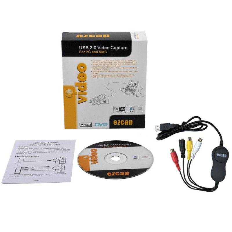 EZCap videoopptak VHS til DVD digital videokonverterer