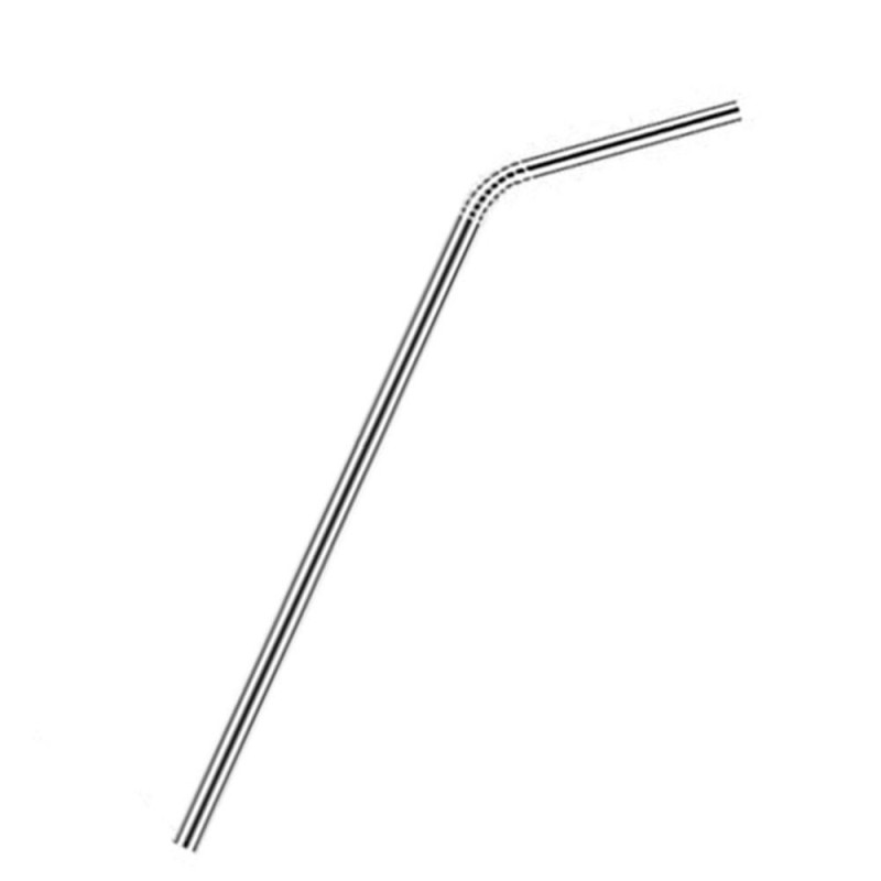 2pcs Reusable Eco - friendly Bent Metal Stainless Steel Drinking Straws