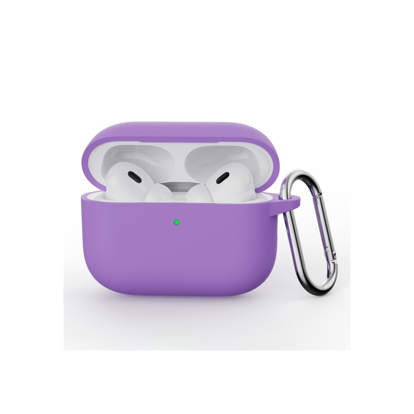 For AirPods Pro 3 Silicone Case Integrated Bluetooth Earphone Cover with Hook - Purple
