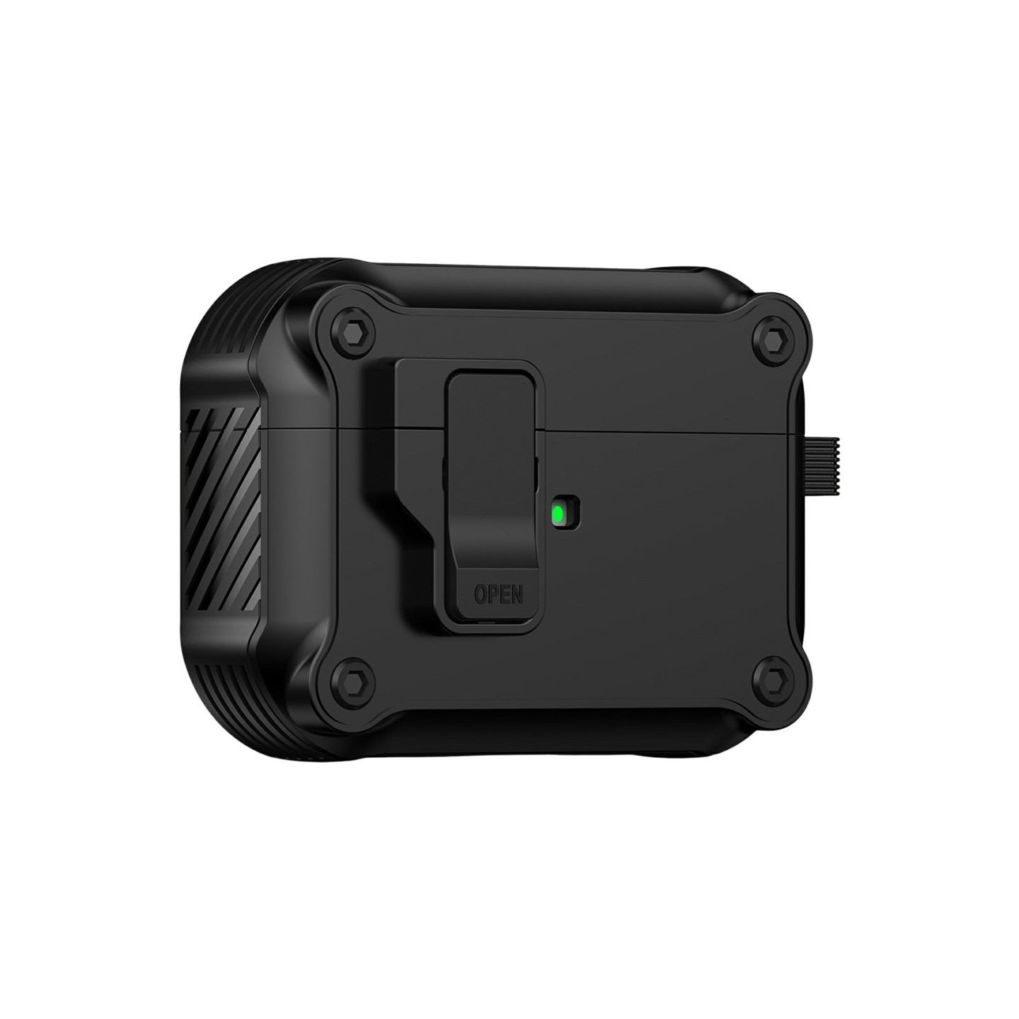 Til AirPods Pro 3 Beskyttende Etui TPU + PC Skal med Krog / Karabinhage - Sort