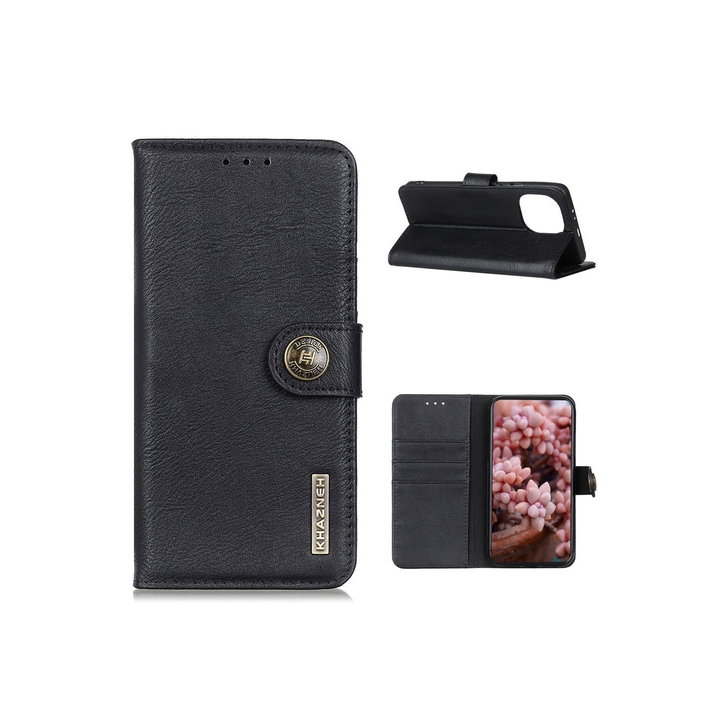 KHAZNEH Wallet Stand Case for Xiaomi Mi 11 - Black
