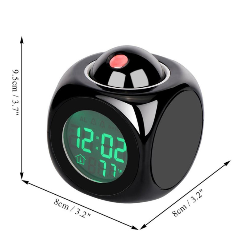 Digital Projection Alarm Clock Projector Weather Station Thermometer Wake Up