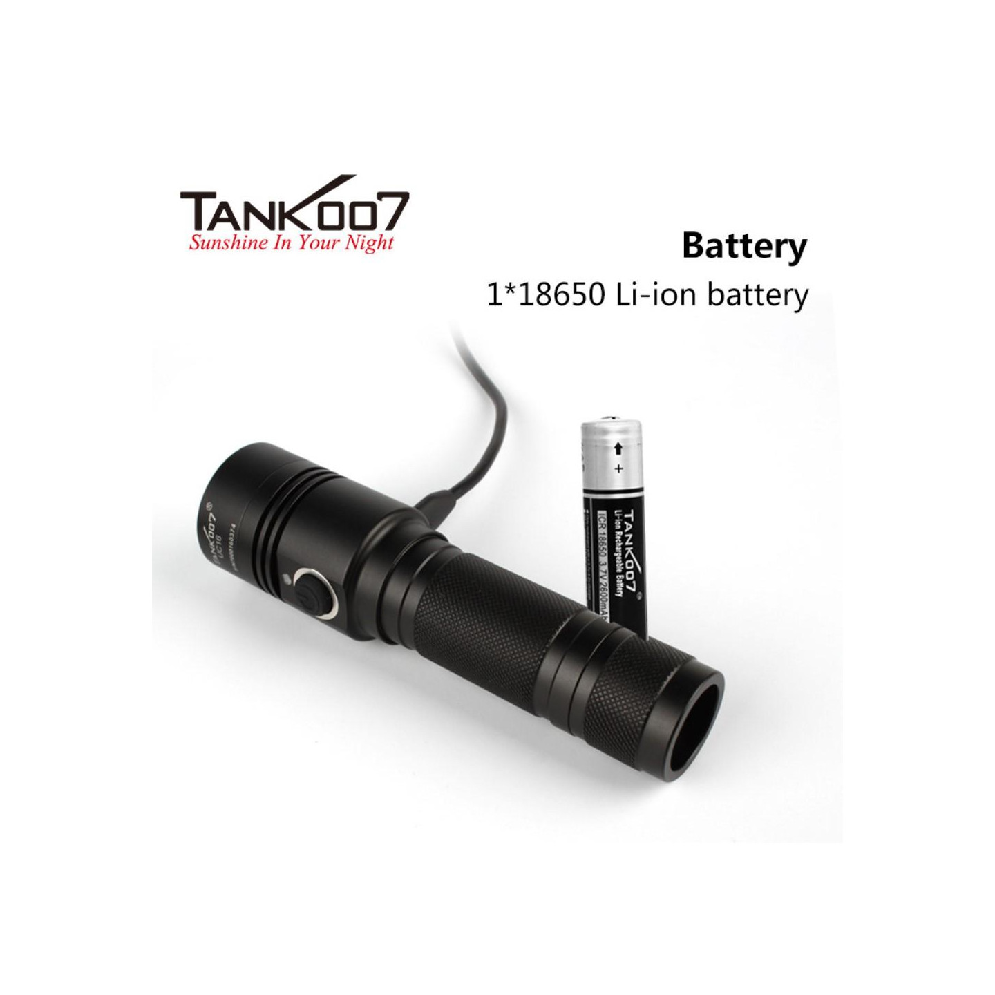 TANK007 UC16 700 Lumens USB Rechargeable Flashlight