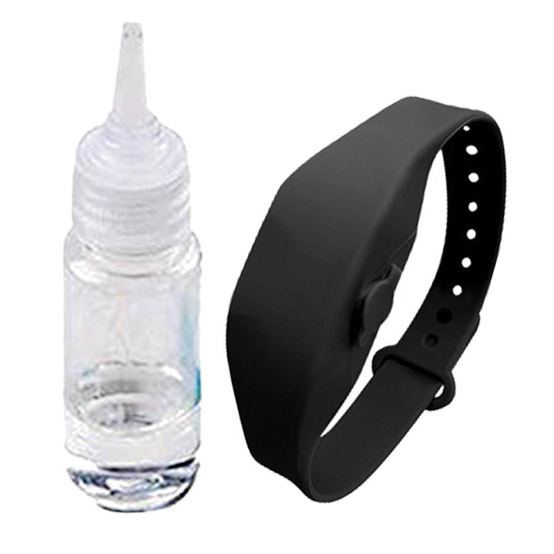 Hand Gel Storage Hand Sanitizer Bracelet Dispenser - Musta