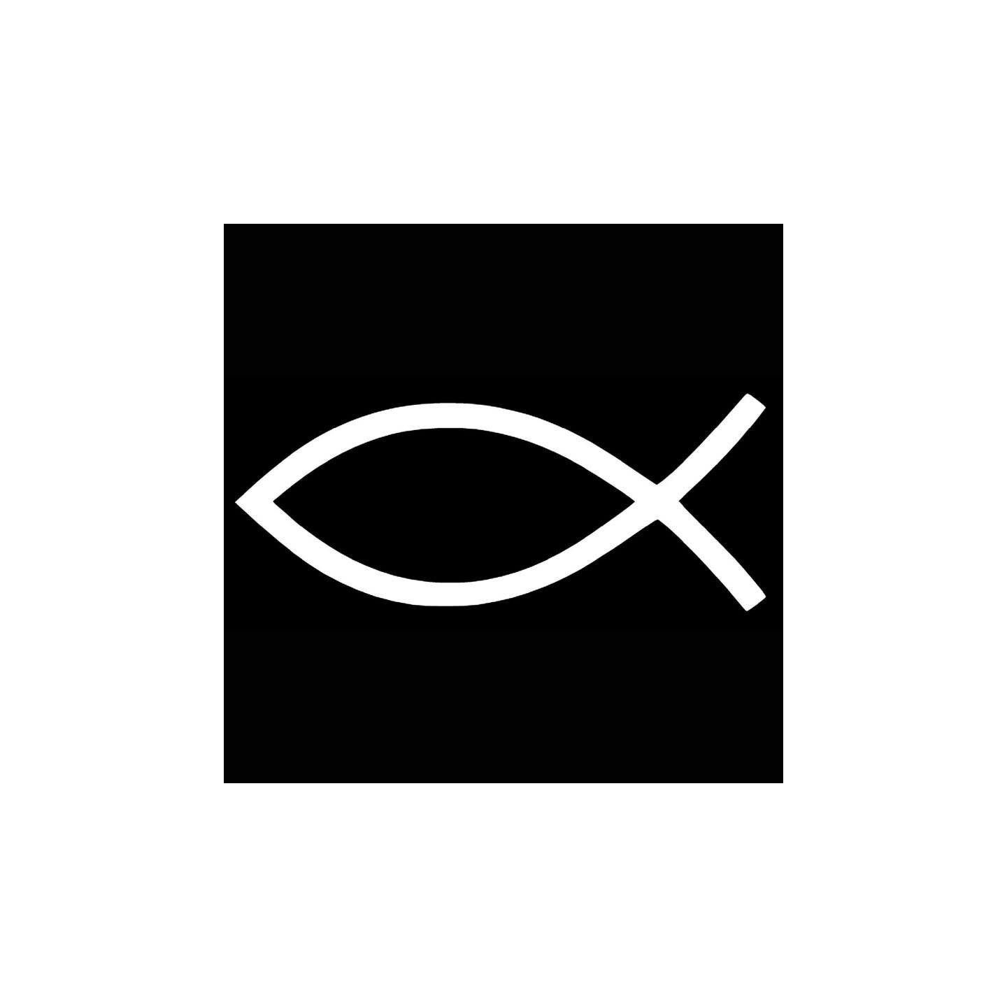 JesusFisk Jesus Fish Bumper Klistremerke Dekal Sølv 18* 7CM