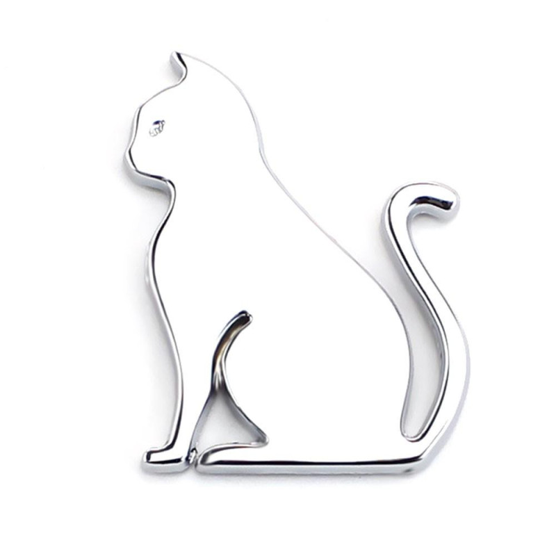 Cat Sticker Car Decal Adhesive Decoration Bumper Decor - Silver