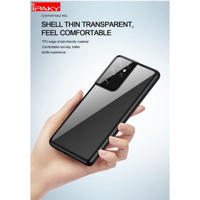 IPAKY Samsung Galaxy S21 TPU Hybrid Deksel - Svart