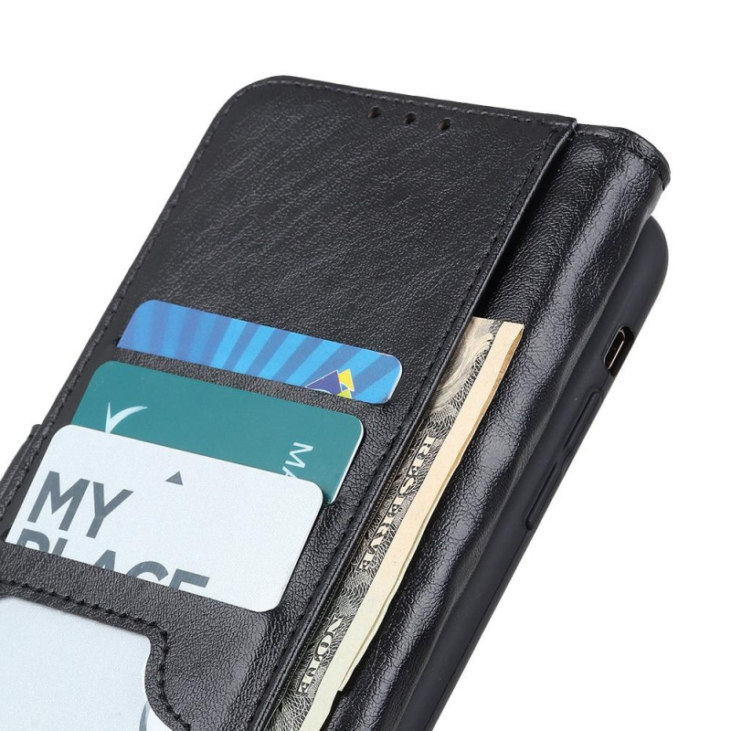 Crazy Horse Wallet Stand Case for Samsung Galaxy A02s - Black