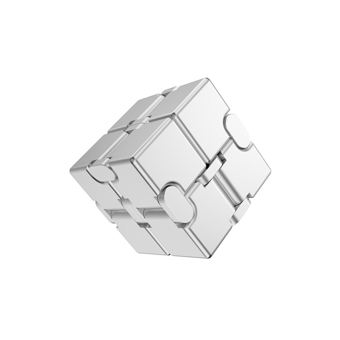 Fidget Spinner Infinite Cube Metal Stressaflastningsflipblok - Sølv