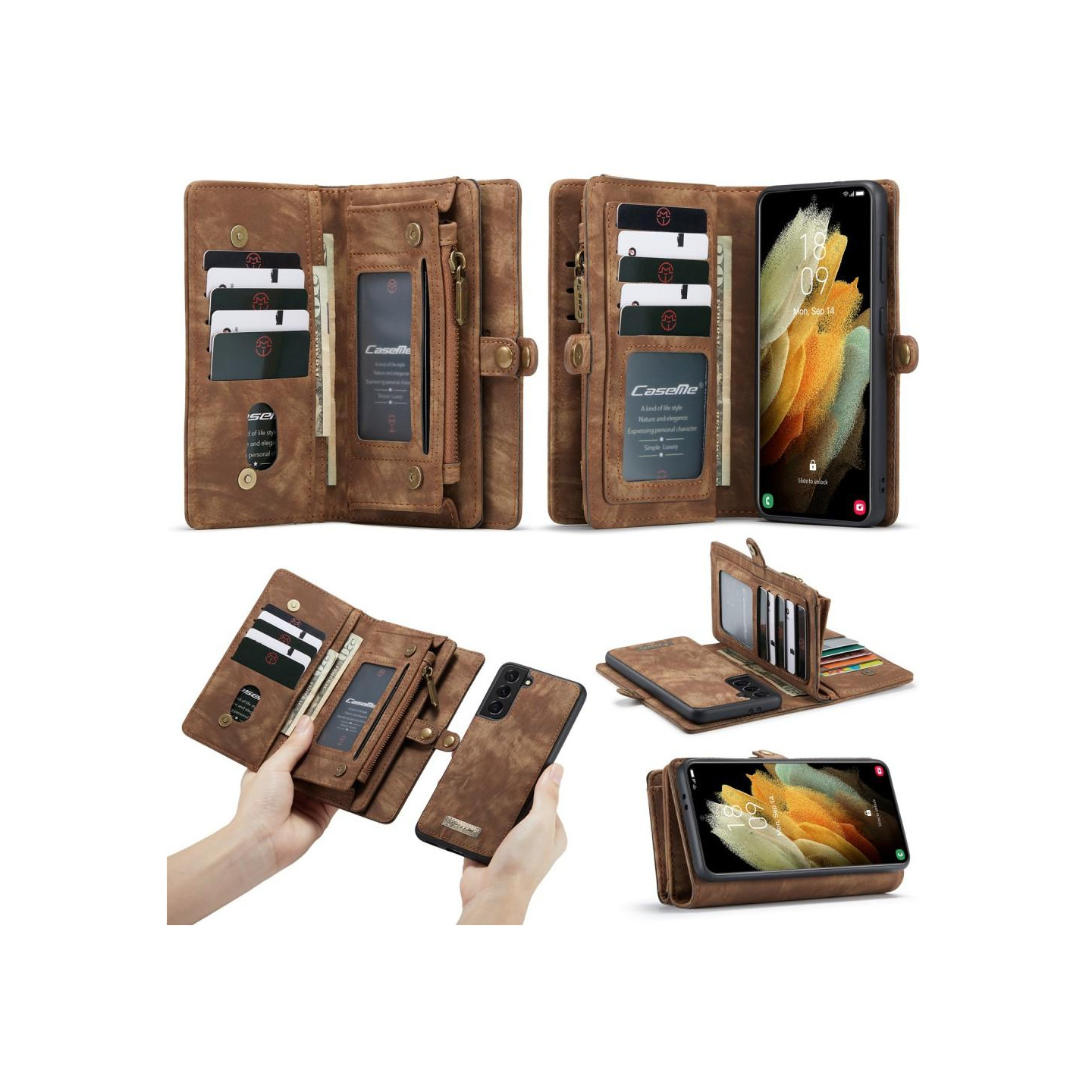 Samsung Galaxy S21 CASEME 2 - in - 1 Detachable - Brown