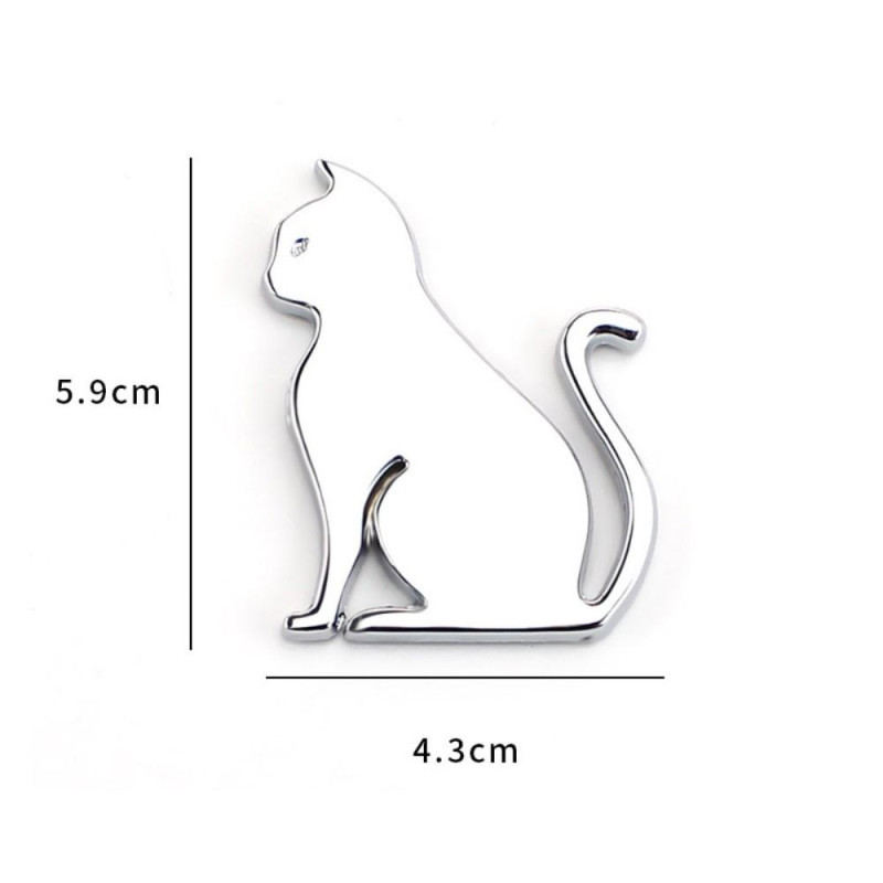 Cat Sticker Car Decal Adhesive Decoration Bumper Decor - Silver
