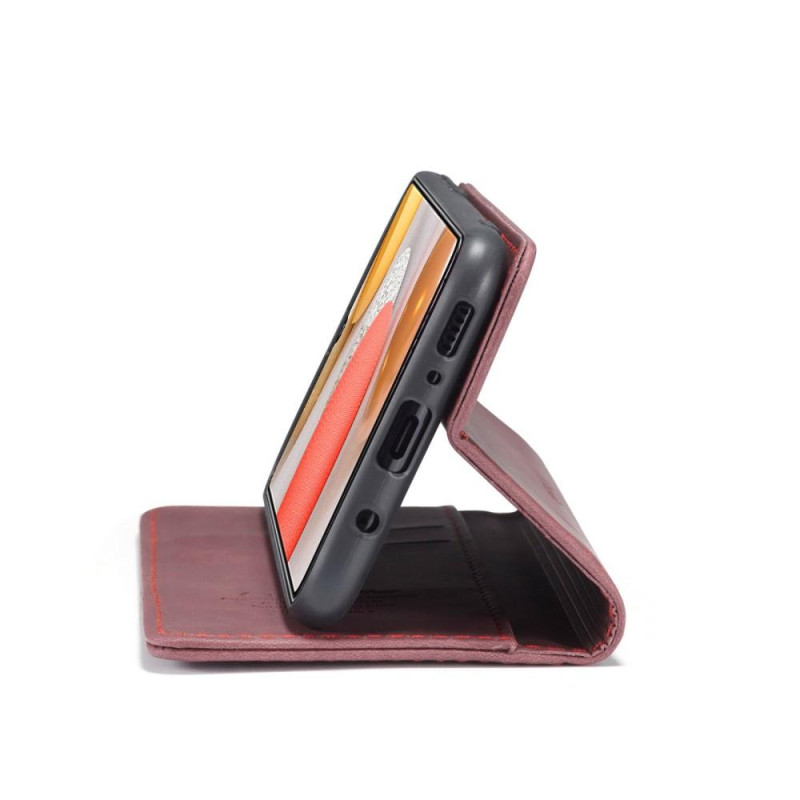 CASEME Retro lompakkokotelo Samsung Galaxy S21 Viininpunainen