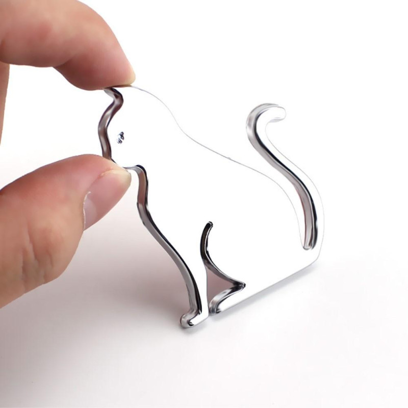 Metal Cat Sticker Støtfangerklistremerke Selvklebende Dekorasjon - Sort