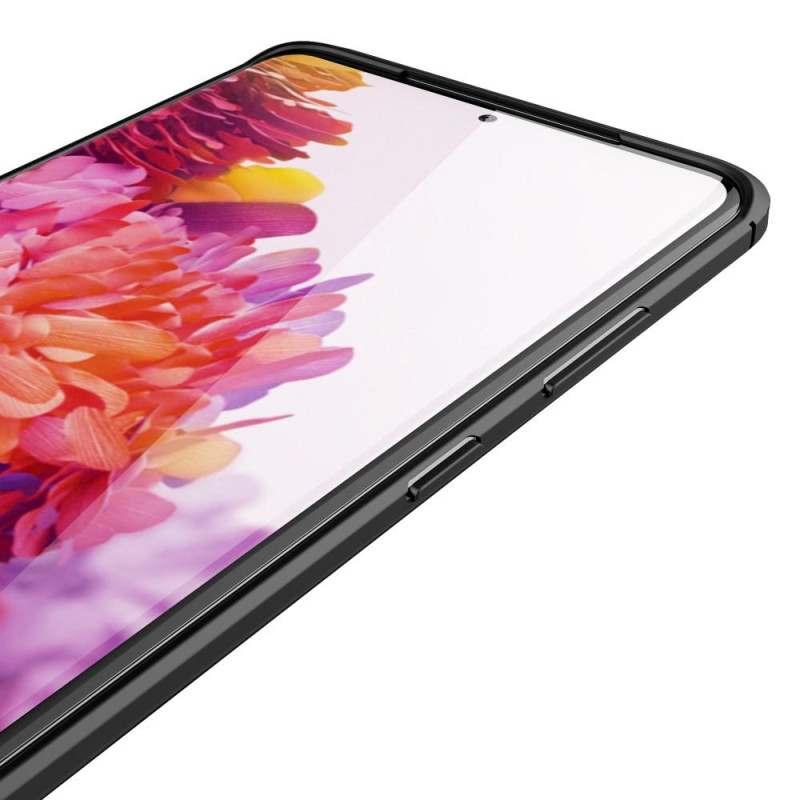 Litchi Belagt Etui Samsung Galaxy S21 Ultra - Sort