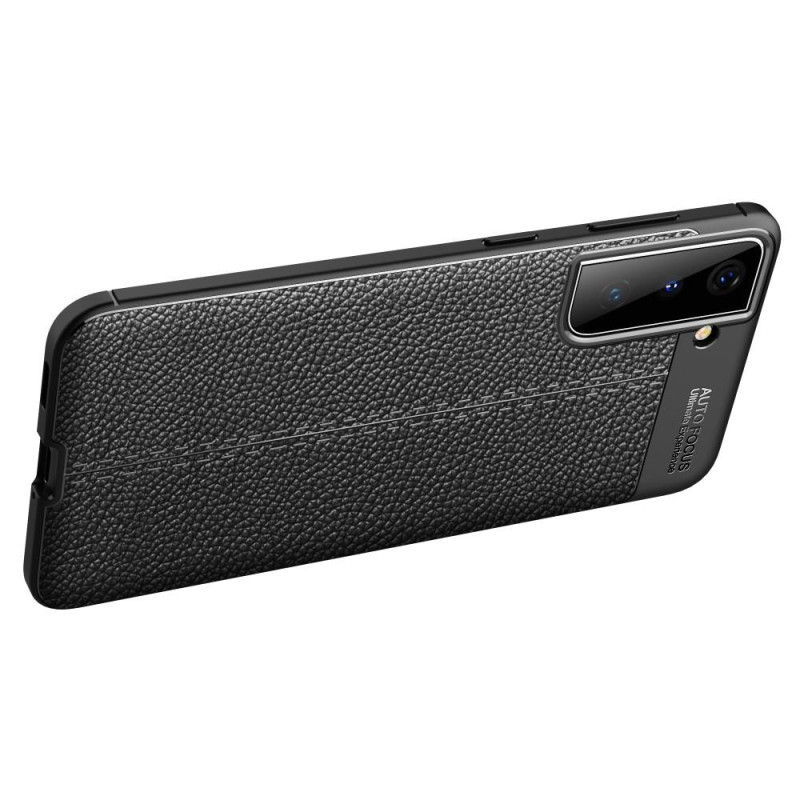 Litchi Coated Casing Samsung Galaxy S21+ (Plus) - Musta