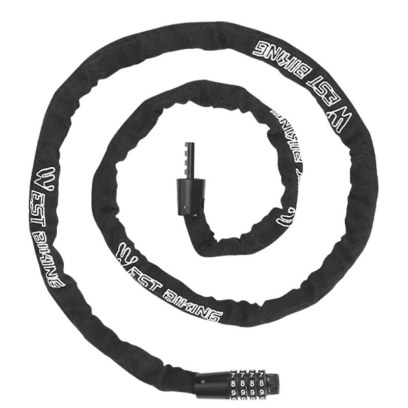 WEST BIKING 1.5m Bike Chain Lock 4 Digit Combination Lock