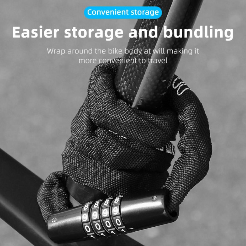 WEST BIKING 1,4 m cykelkædelås 4 cifret kombinationslås