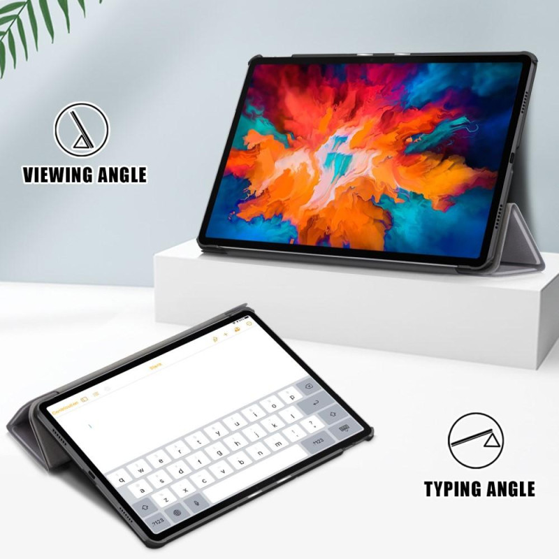 Trifoldet stativdæksel til Lenovo Tab P11 Pro TB - J706F - Grå
