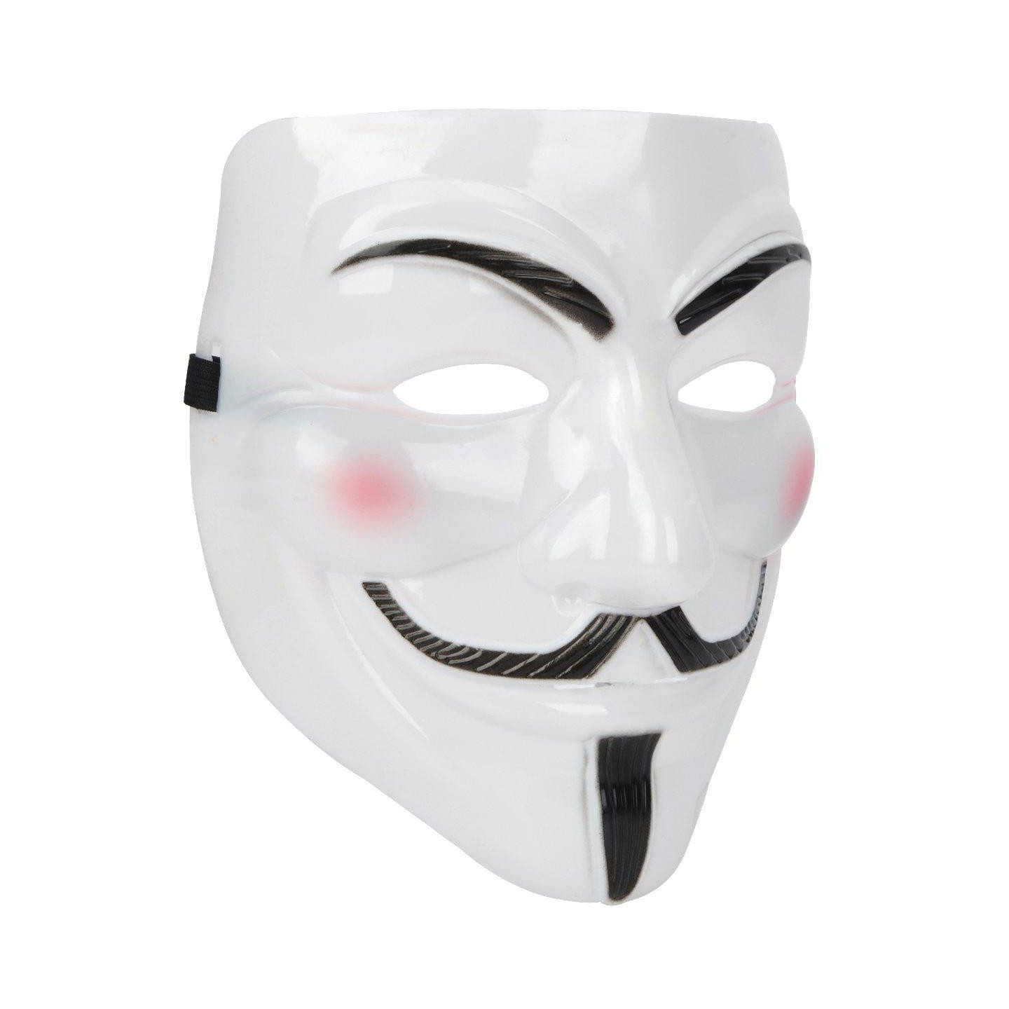 Mask Costume Party Cosplay Mask Halloween - Guy Fawkes White - Red