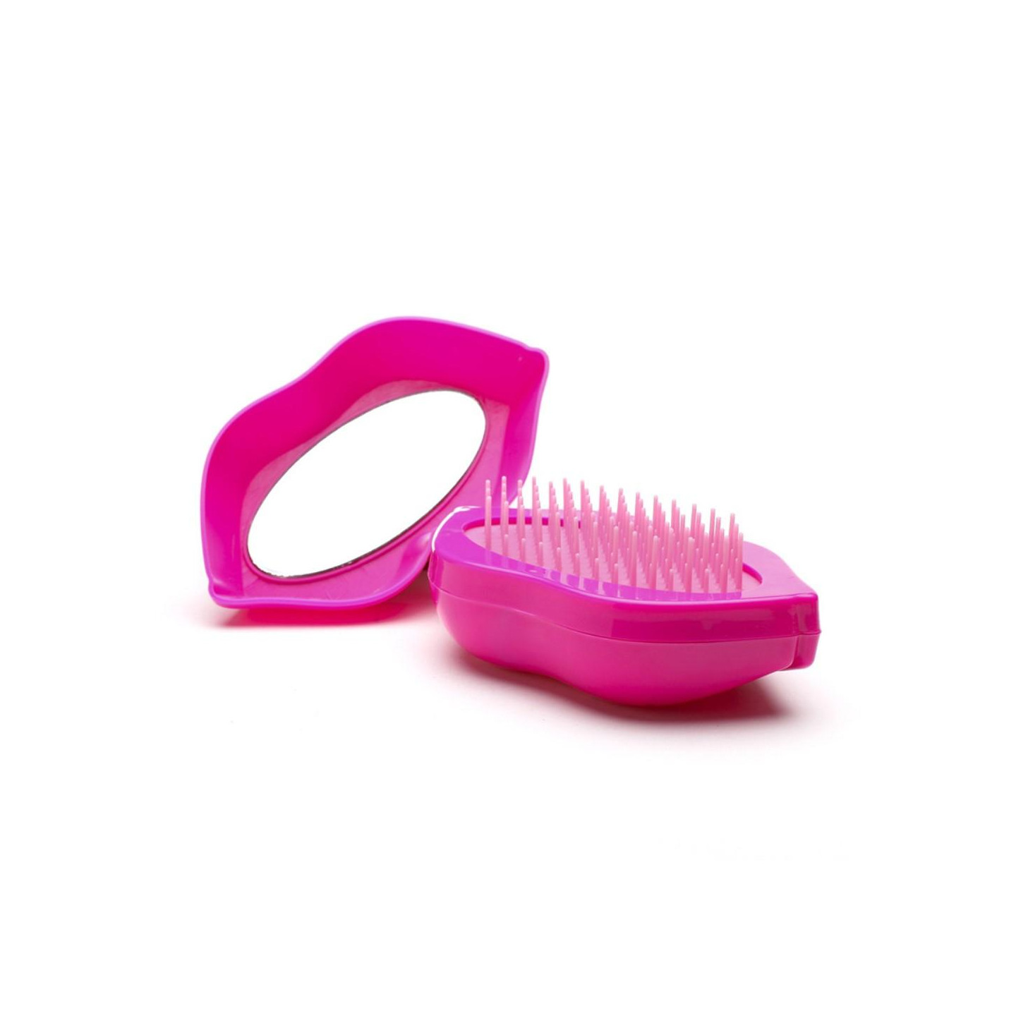 Lip - Shaped Hair Comb Compact Hair Brush Hairbrush with Mirror