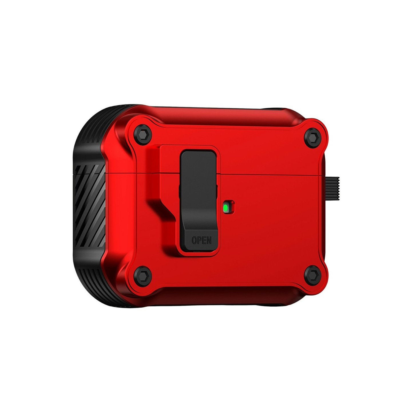 Til AirPods Pro 3 beskyttelsesdeksel i TPU + PC-skall med krok / karabinkrok - rød