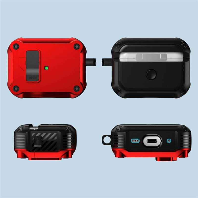 Til AirPods Pro 3 Beskyttende Etui TPU + PC Skal med Krog / Karabinhage - Gul