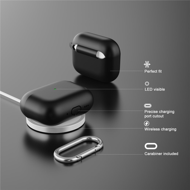 Til AirPods Pro 3 Silikondeksel Integrert Bluetooth-øretelefondeksel med krok - Luminous