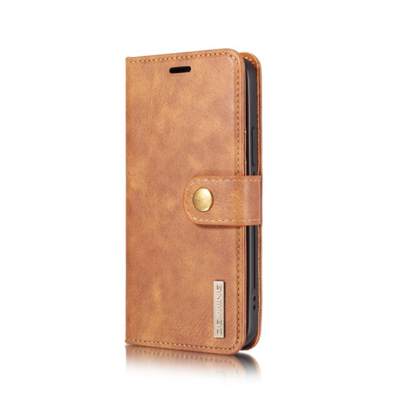 DG.MING For iPhone 12 Pro Max Stylish Wallet Case - Brown