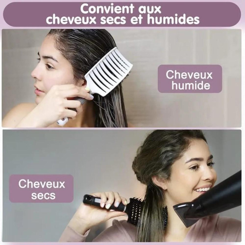 hårbørste Hodebunnsmassasje Stylingkam Vått tørt krøllete hår