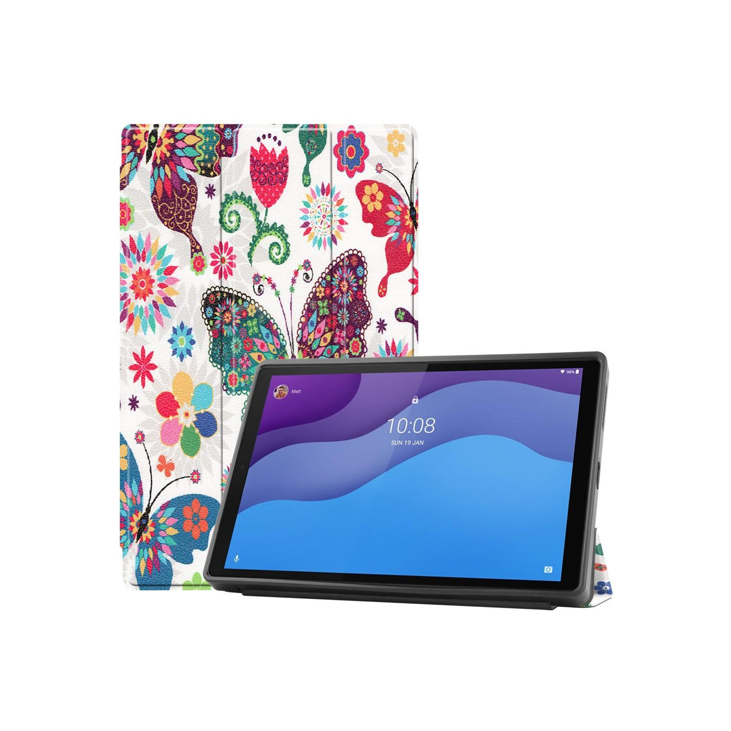 Tri - fold Stand Case for Lenovo Tab M10 HD Gen 2 - Butterfly