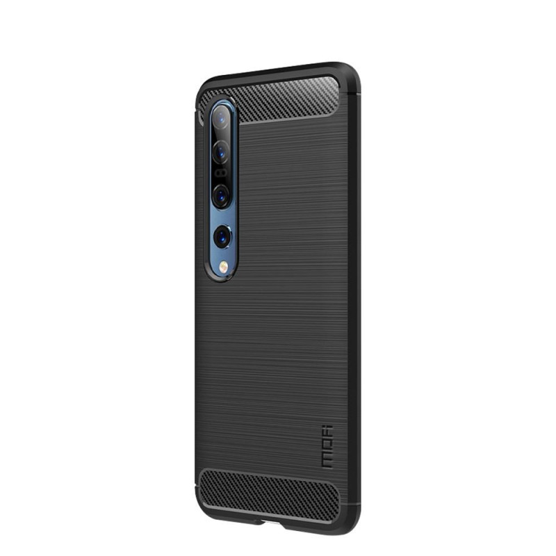 MOFI Carbon Fiber Texture TPU Casing Xiaomi Mi 10/Mi 10 Pro - Musta