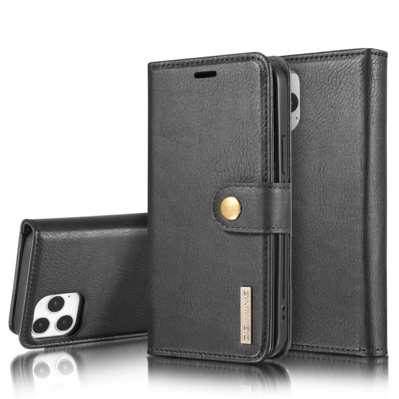 DG.MING For iPhone 12 Pro Max Stylish Wallet Case - Black